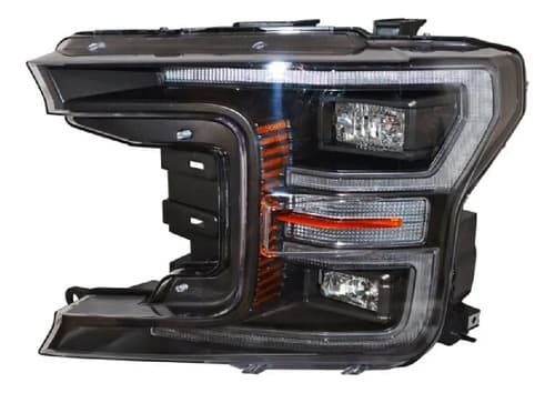 Faro Ford F-150/Lobo 2018-2020 Fondo Negro Leds Derecho