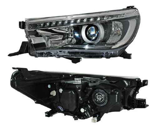 Faro Toyota Hilux 2016-2022 Leds Con Lupa Con Motor Izquierdo