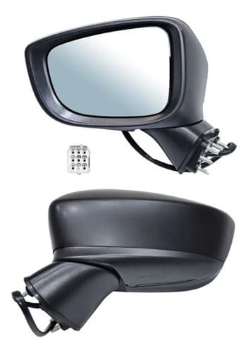 Espejo Mazda 2 2016-2026/Toyota Yaris R 2016-2026 Electrico Para Pintar Con Direccional Con Desempañante 6 Pines Izquierdo