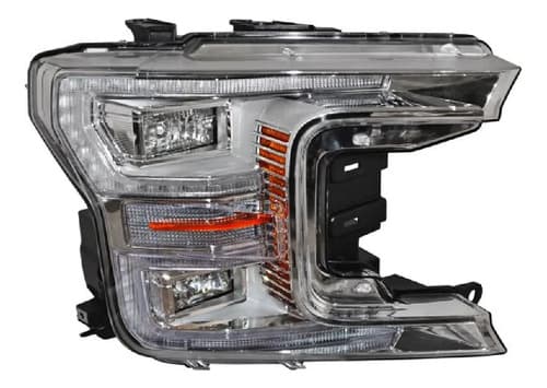 Faro Ford F-150/Lobo 2018-2020 Fondo Cromado Leds Derecho