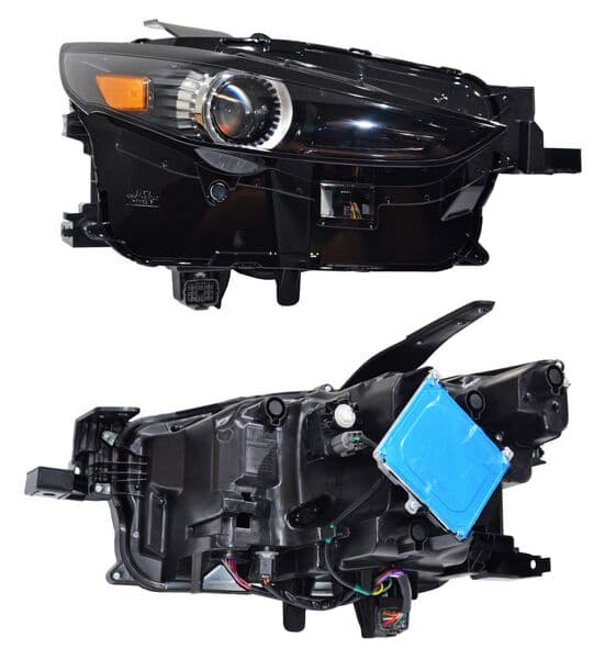 Faro Mazda Cx30 2020-2026 Fondo Negro Con Led Con Lupa Derecho