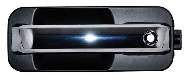 Manija Exterior Ford Lobo 2015-2020 Cromada/ Negra Con Hoyo Para Llave Delantera Plastico Izquierda