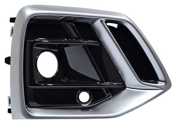 Rejilla Audi Q5 2021-2024 Para Faro Niebla Con Hoyo Para Sensor Con Moldura Satin Lisa Derecha