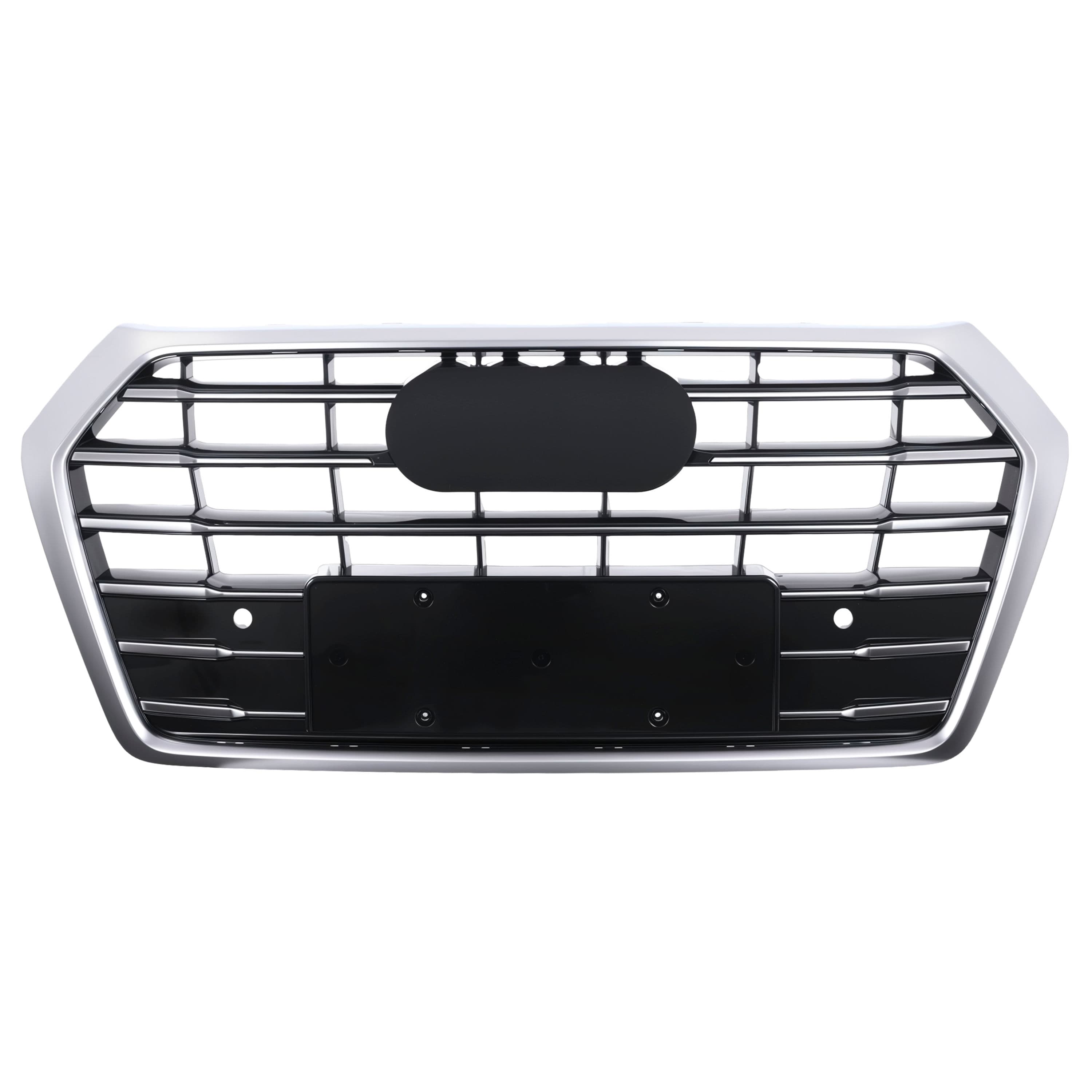 Parrilla Con Moldura Cromada Con Hoyos Para Sensor Audi Q5 2018-2020 Negra Brillante