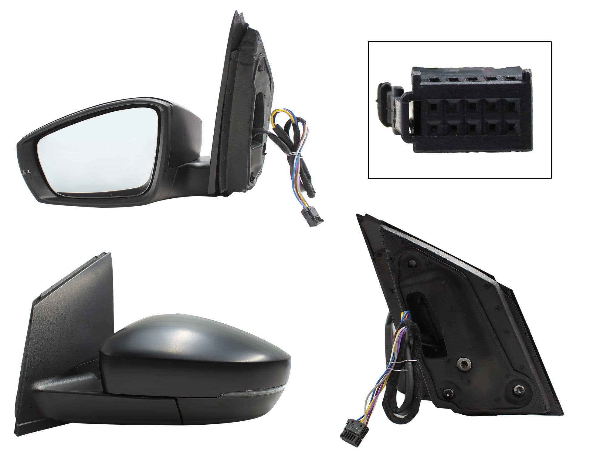 Espejo Izquierdo Volkswagen POLO 2013-2021 6 Pines Con Luz Direccional Eléctrico Para Pintar