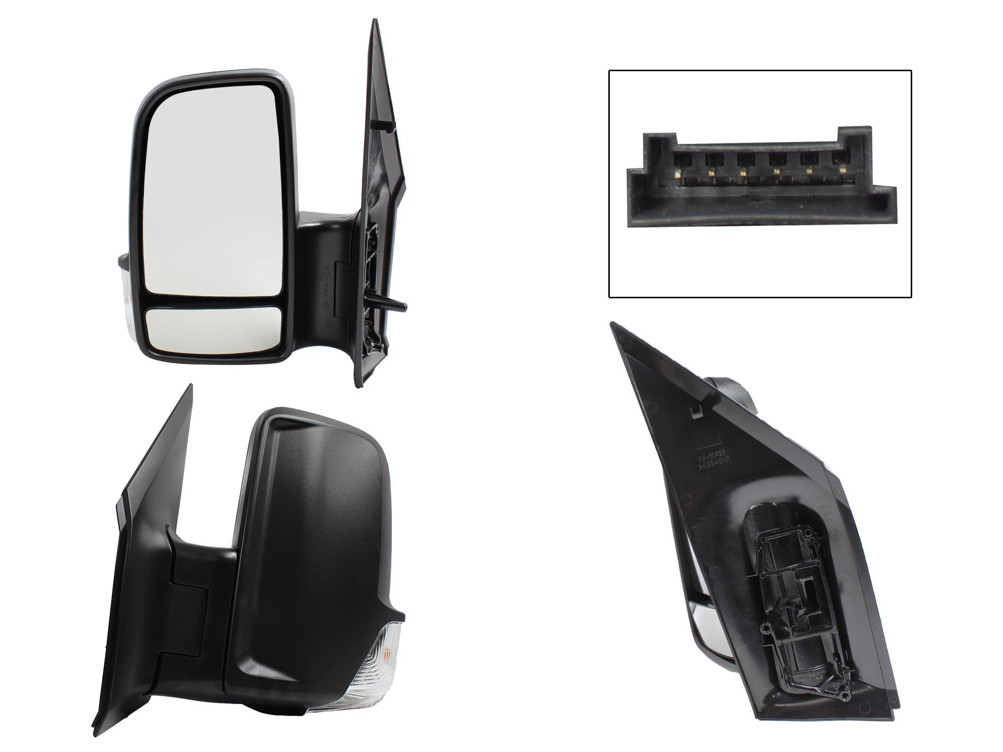 Espejo Izquierdo Mercedes BENZ Sprinter 2008-2019 6 Pines Con Luz Direccional Eléctrico Negro Poroso
