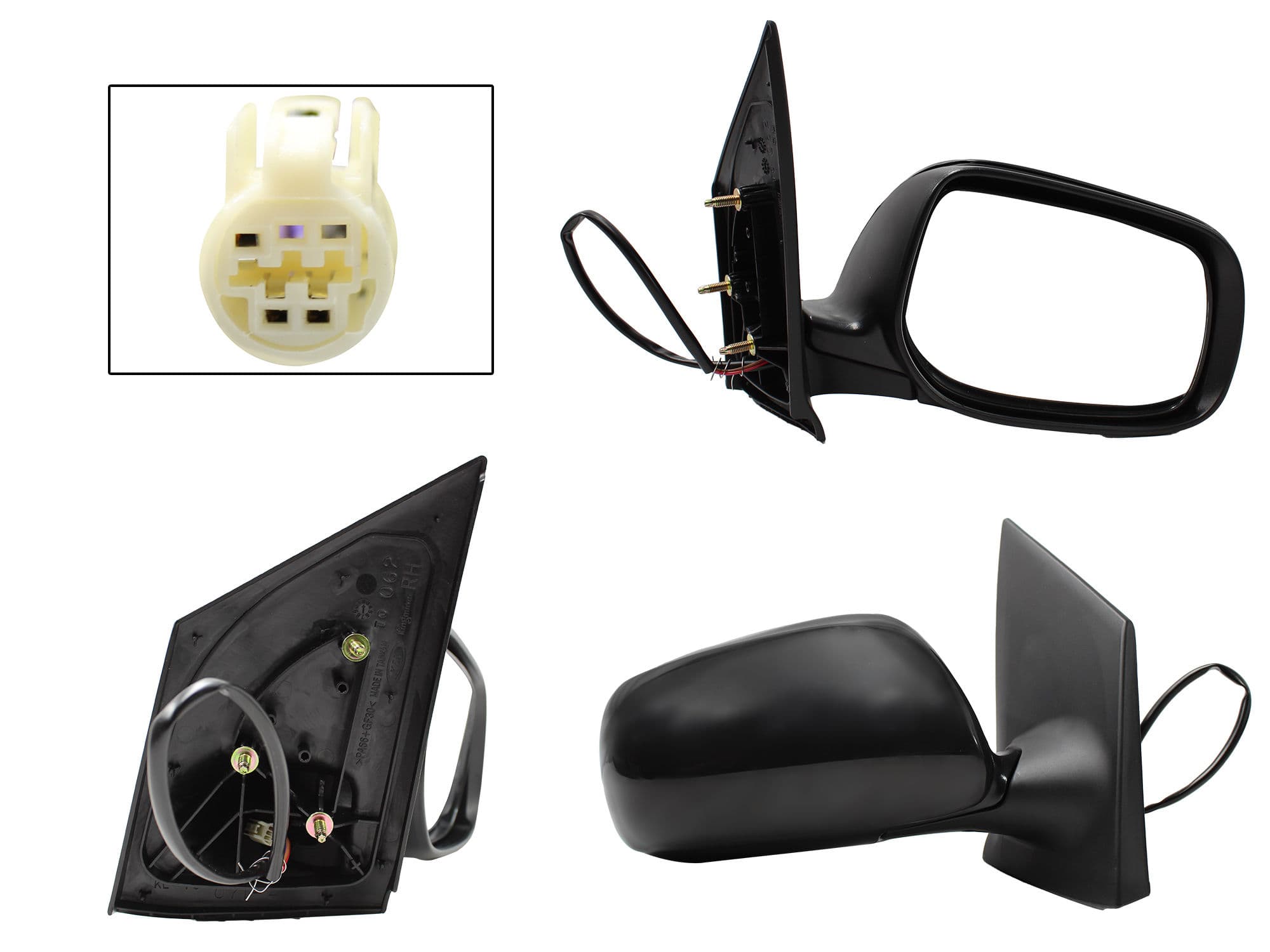 Espejo Derecho Toyota Yaris Sedan 2006-2015 3 Pines Eléctrico Para Pintar
