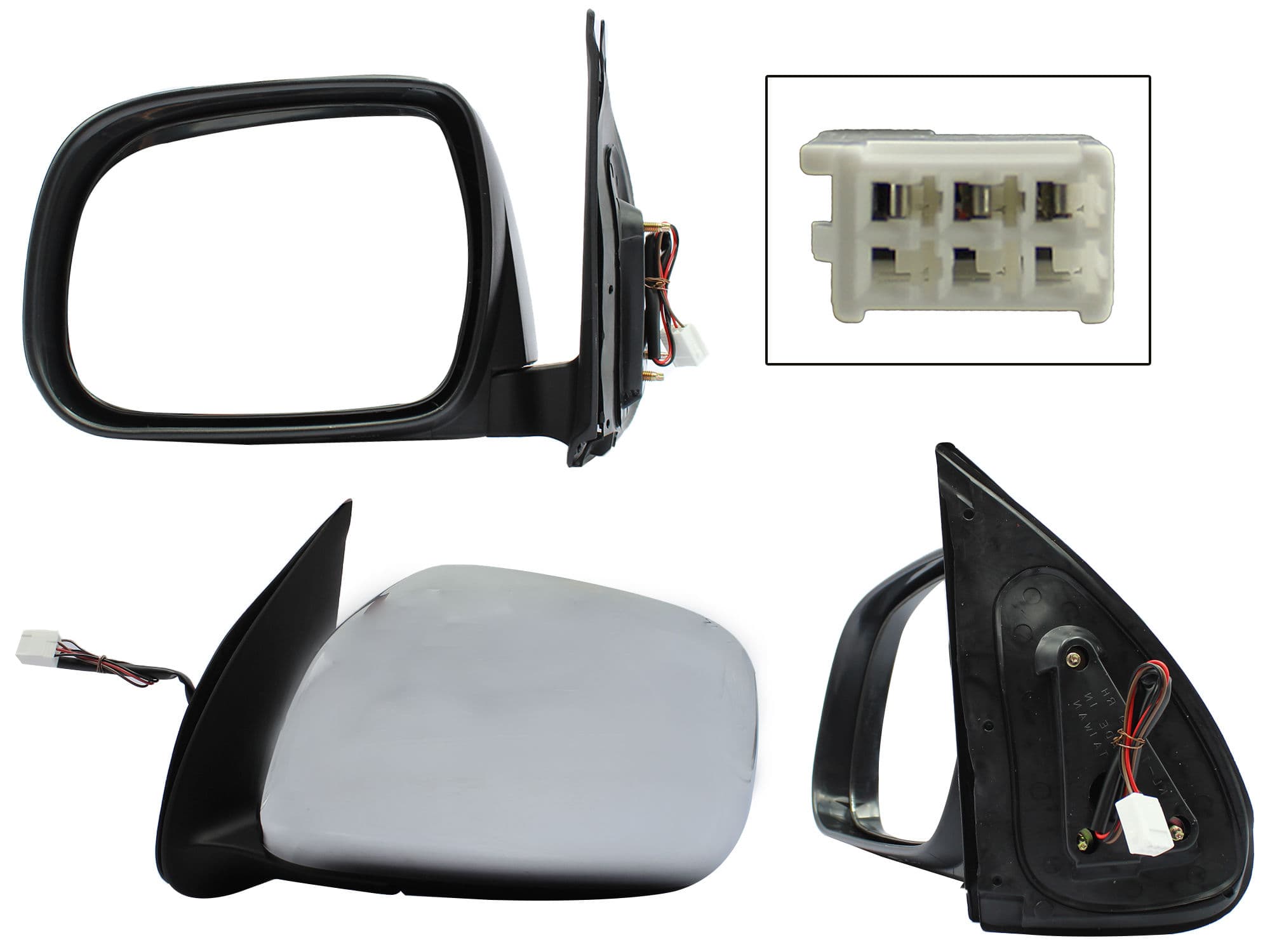 Espejo Izquierdo Toyota Hilux 2006-2011 3 Pines Eléctrico Cromado