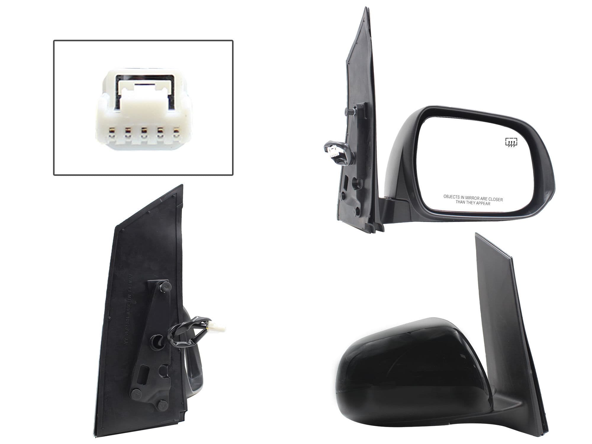 Espejo Derecho Toyota Sienna 2011-2015 5 Pines Con Desempañante Eléctrico Para Pintar