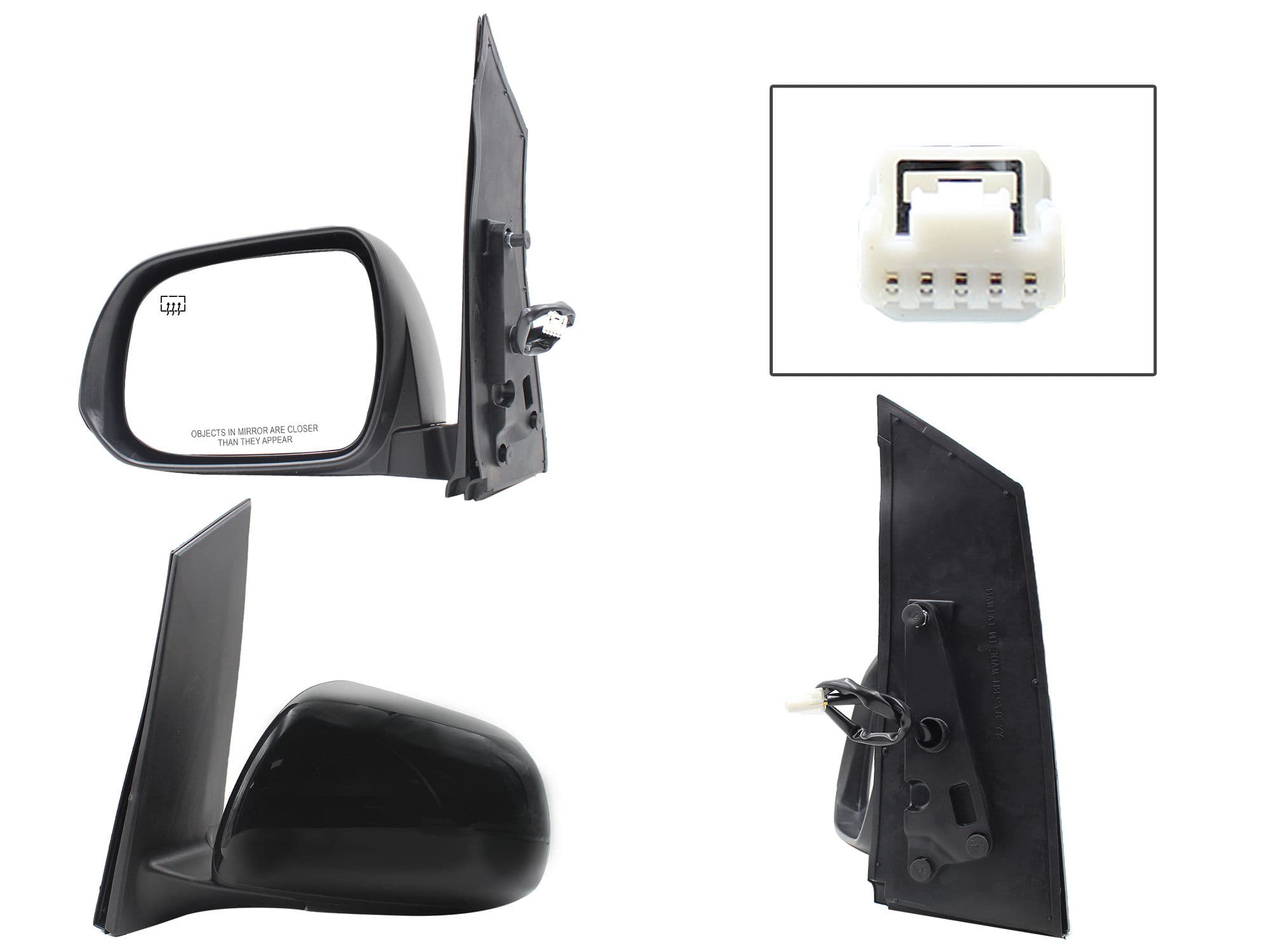 Espejo Izquierdo Toyota Sienna 2011-2015 5 Pines Con Desempañante Eléctrico Para Pintar