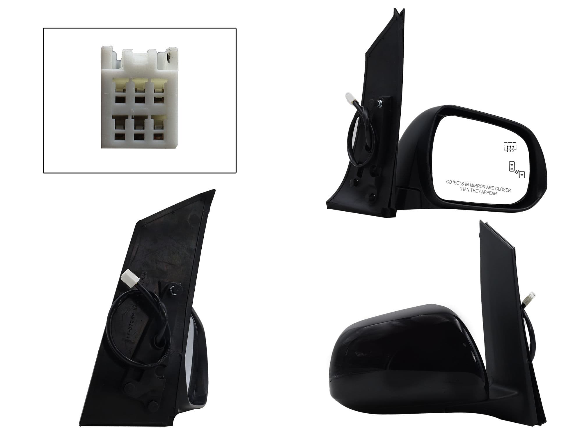 Espejo Derecho Toyota Sienna 2016-2020 6 Pines Con Desempañante Eléctrico Para Pintar