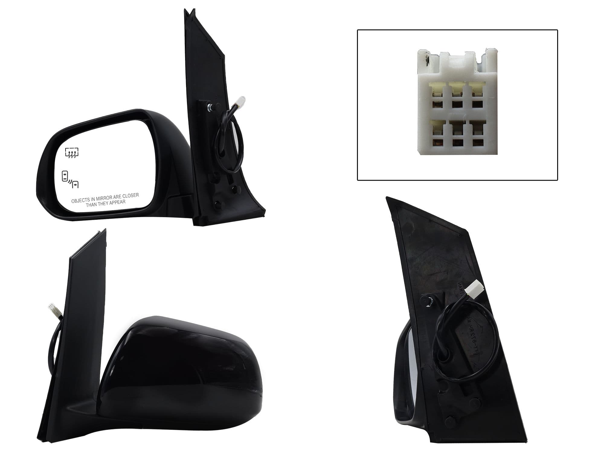 Espejo Izquierdo Toyota Sienna 2016-2020 6 Pines Con Desempañante Eléctrico Para Pintar