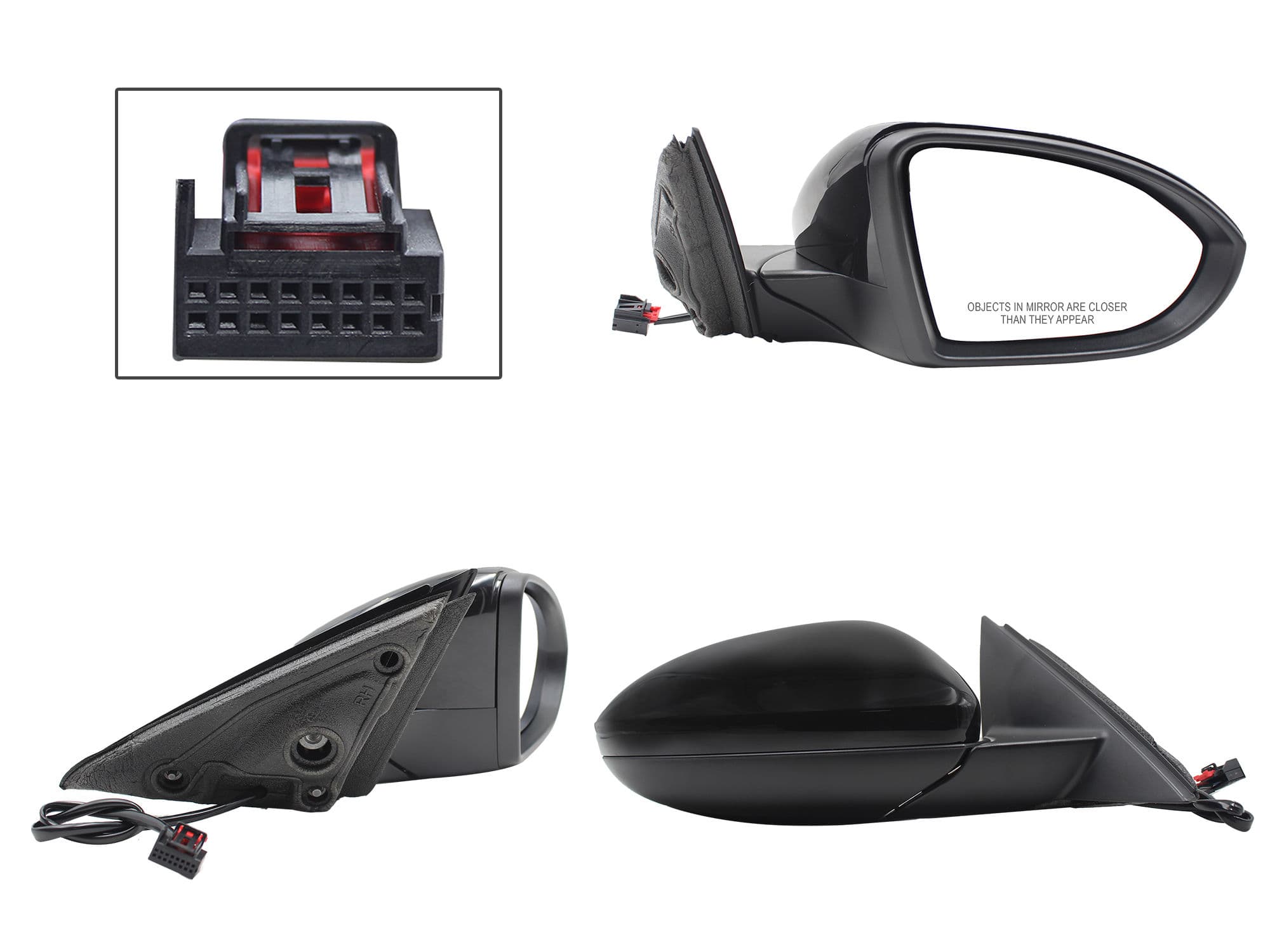 Espejo Derecho Volkswagen Jetta A7 2019-2026 5 Pines Con Desempañante Eléctrico Para Pintar