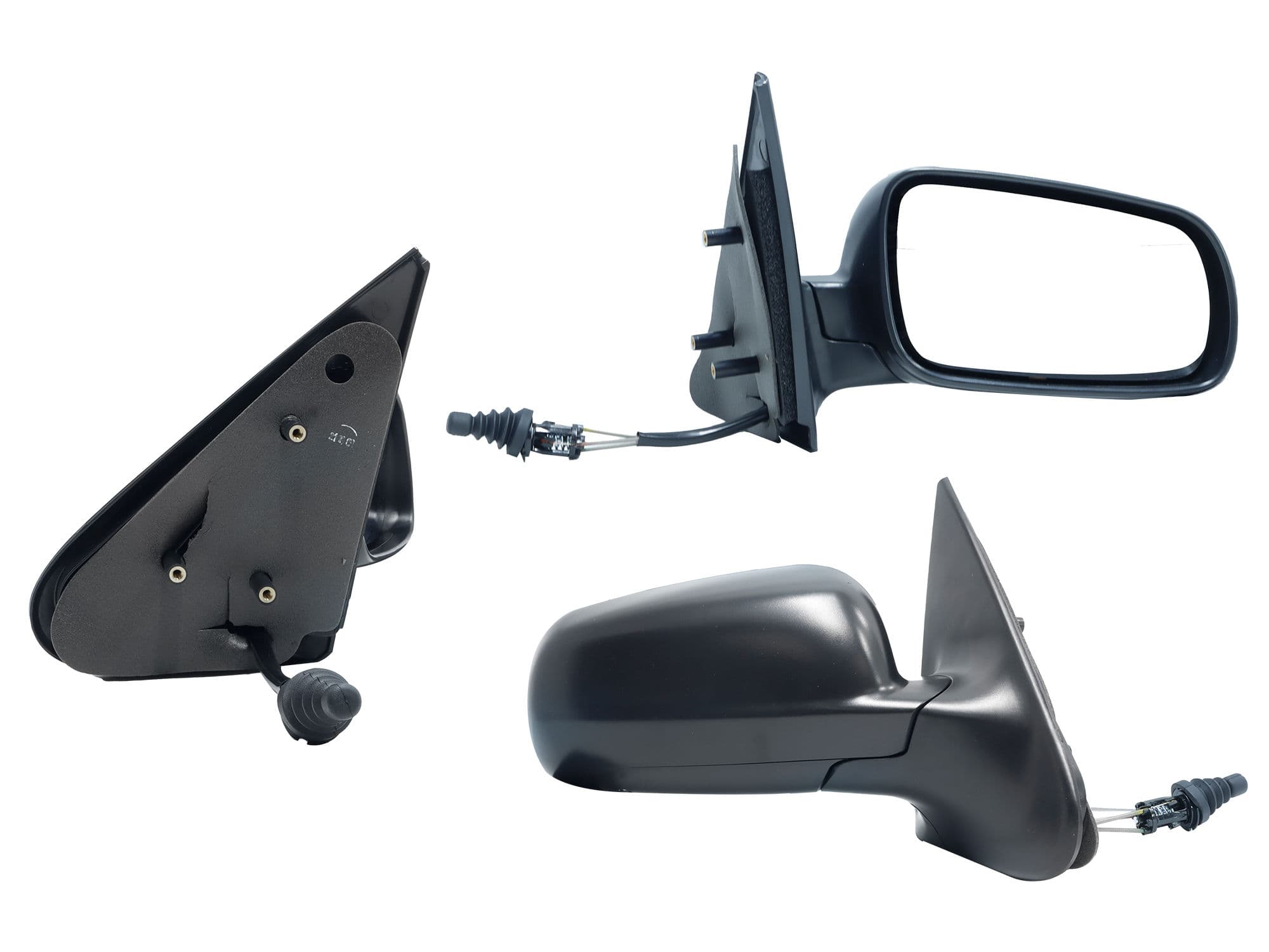 Espejo Derecho Volkswagen Pointer 5ptas 2000-2009 Manual Con Control Negro Poroso