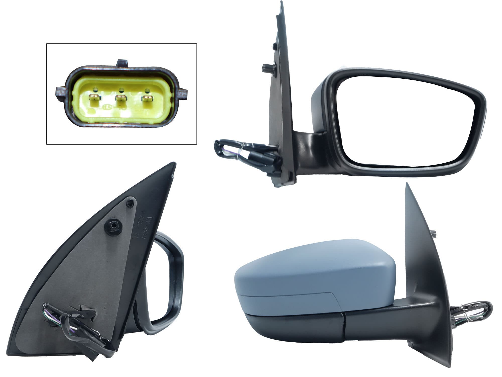 Espejo Derecho Volkswagen GOL 2008-2012 3 Pines Eléctrico Para Pintar
