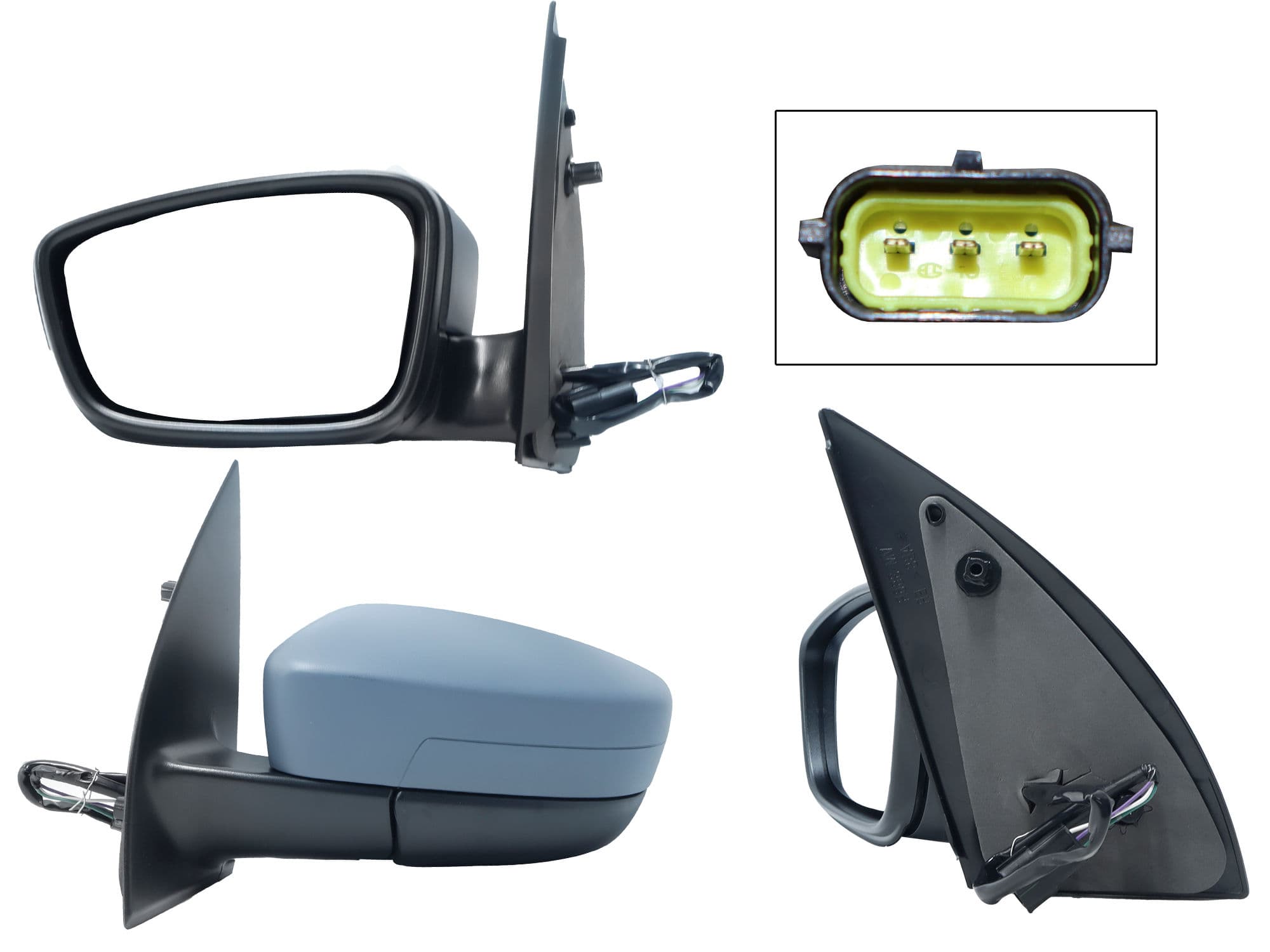 Espejo Izquierdo Volkswagen GOL 2008-2012 3 Pines Eléctrico Para Pintar