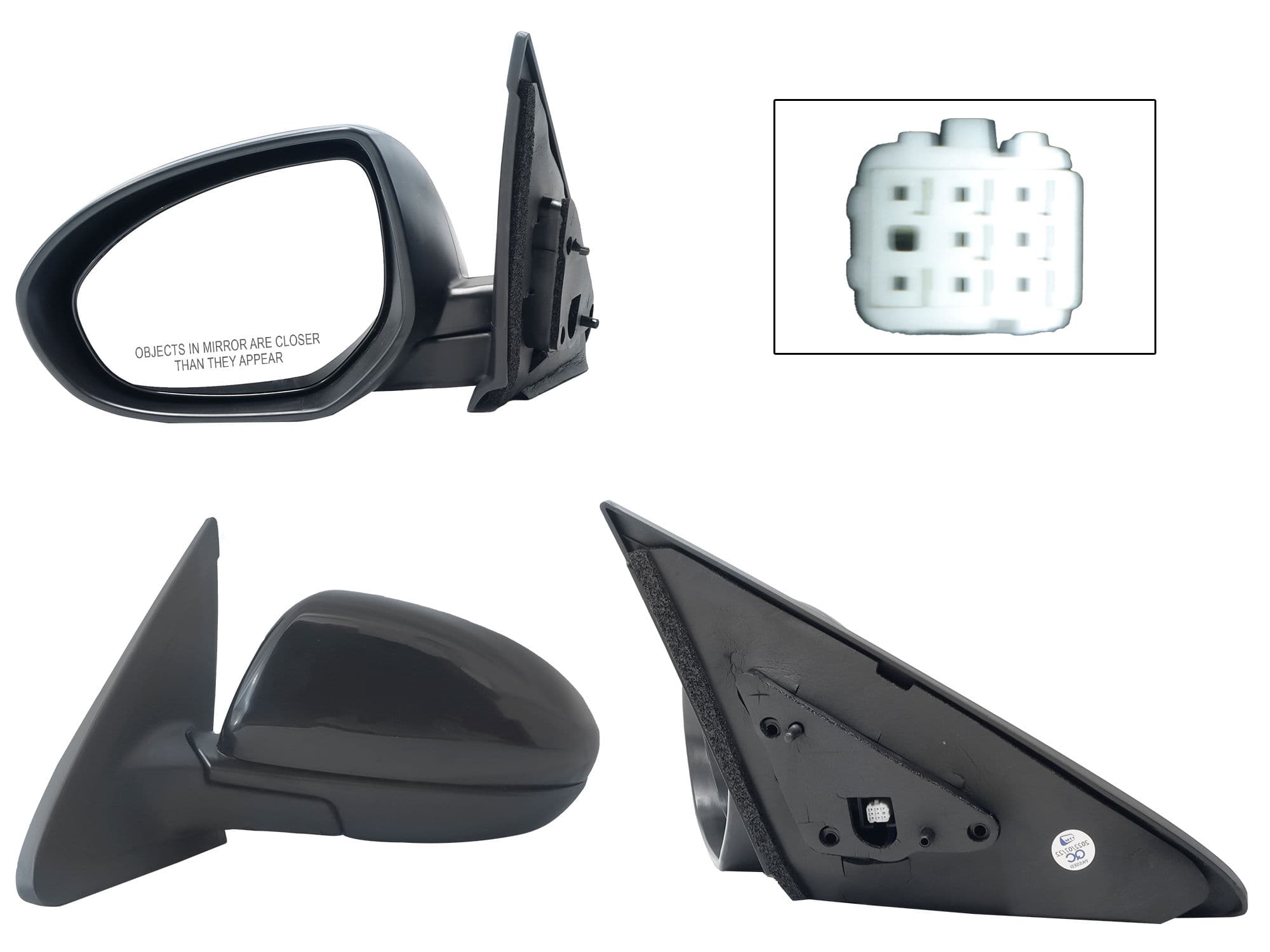 Espejo Izquierdo Mazda Mazda 3 4 Puertas 2010-2013 5 Pines Eléctrico Para Pintar