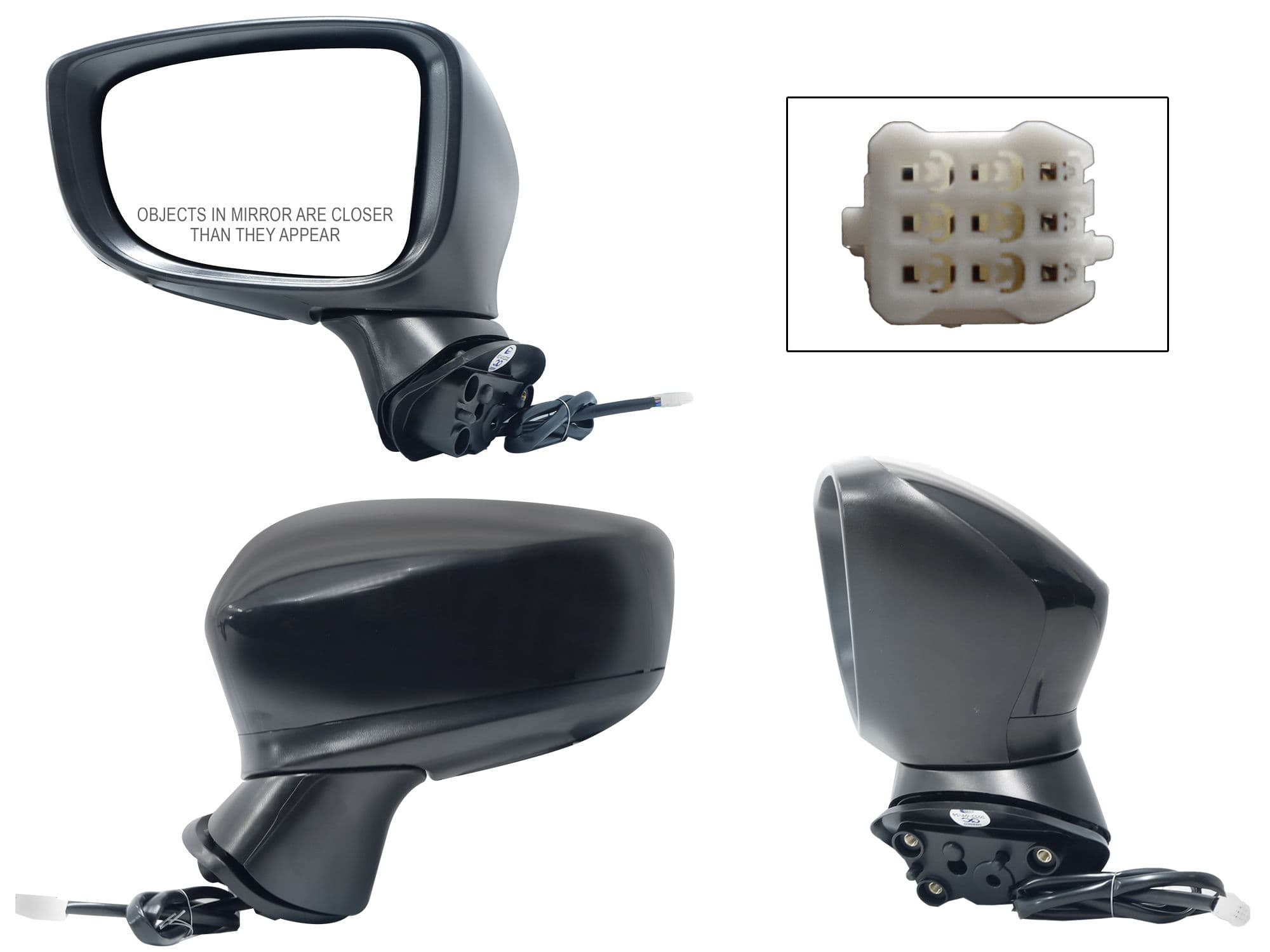 Espejo Izquierdo Mazda Mazda 3 4 y 5 Puertas 2014-2018 3 Pines Eléctrico Para Pintar