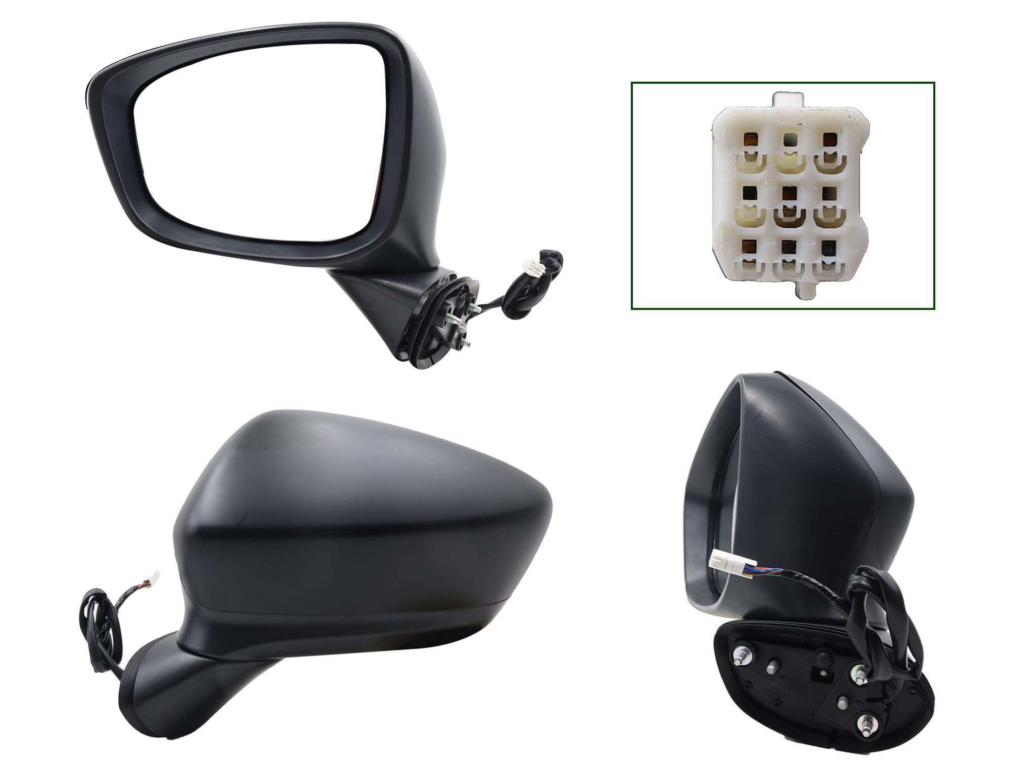 Espejo Izquierdo Mazda CX-5 2013-2014 6 Pines Con Luz Direccional Con Desempañante Eléctrico Para Pintar