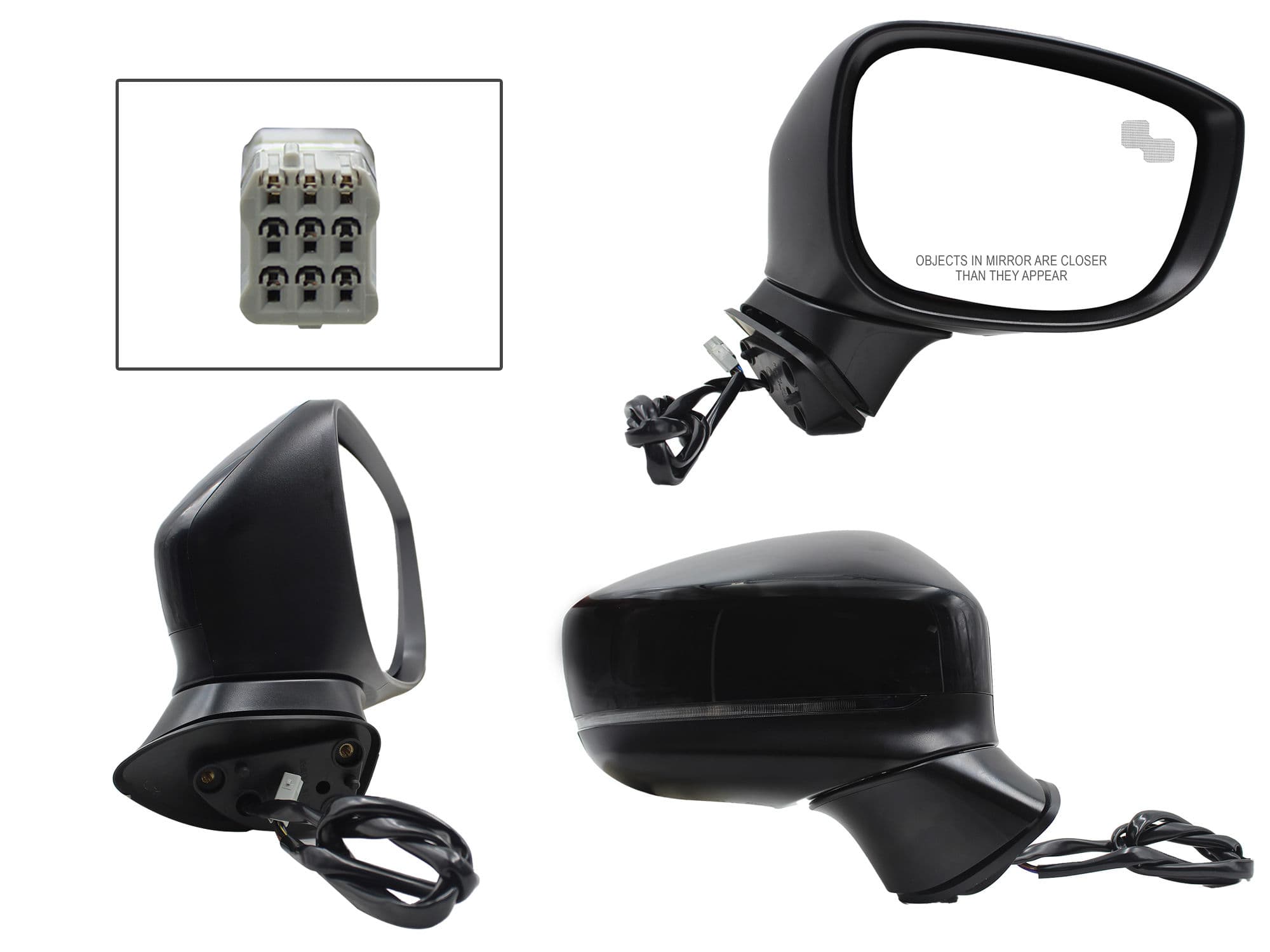 Espejo Derecho Mazda CX-5 2018-2025 7 Pines Con Luz Direccional Con Desempañante Eléctrico Para Pintar