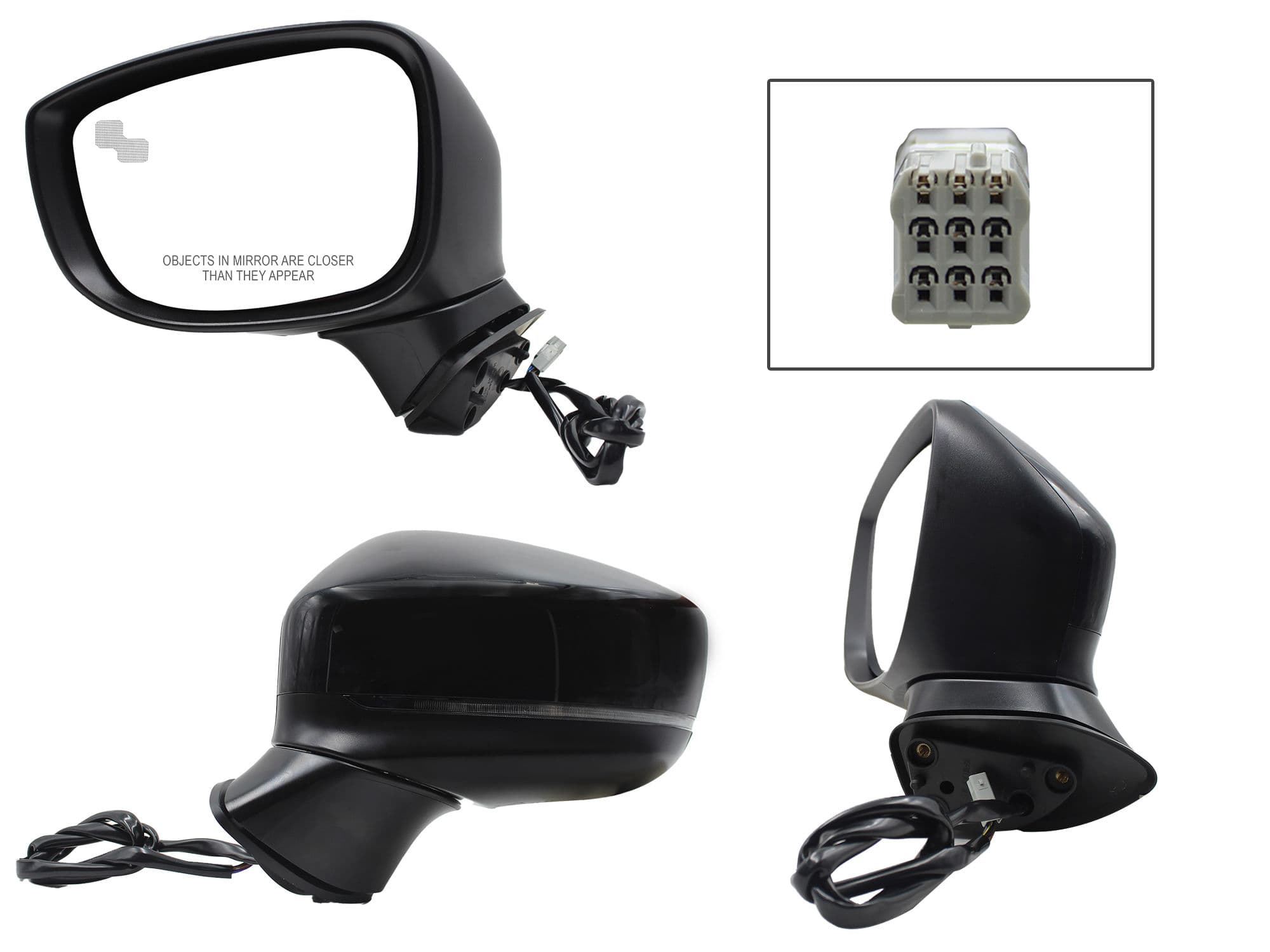 Espejo Izquierdo Mazda CX-5 2018-2025 7 Pines Con Luz Direccional Con Desempañante Eléctrico Para Pintar
