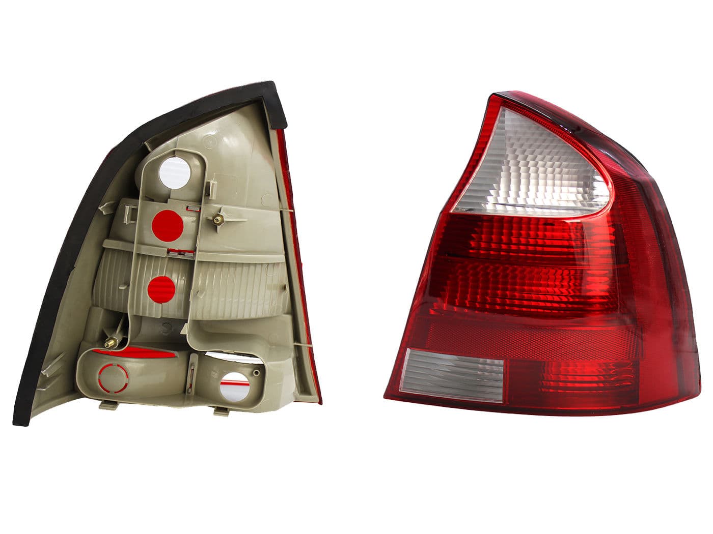 Calavera Derecha Chevrolet Corsa 4 Puertas 2003-2008 Sin Arnés Rojo Blanco