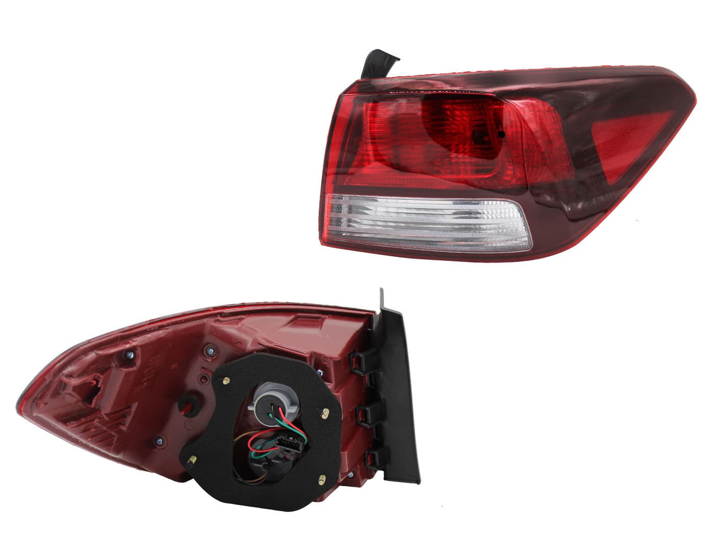 Calavera Derecha Exterior KIA RIO 4 Puertas 2018-2023 Con Arnés Rojo Blanco