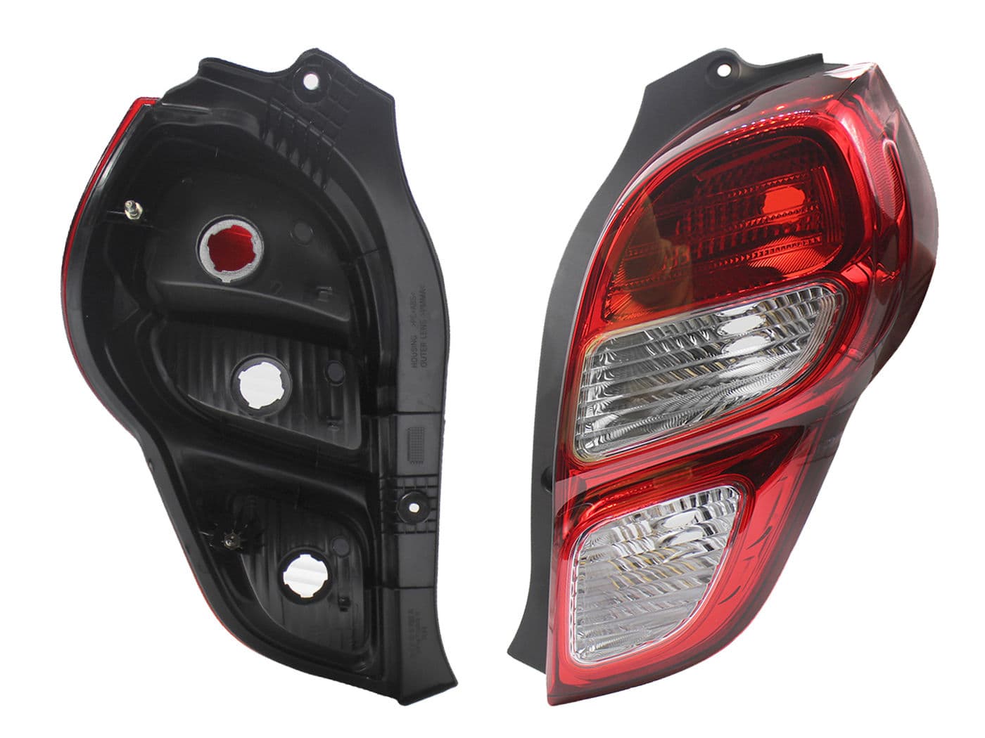 Calavera Derecha Chevrolet BEAT 5 Puertas 2018-2021 Sin Arnés Rojo Blanco