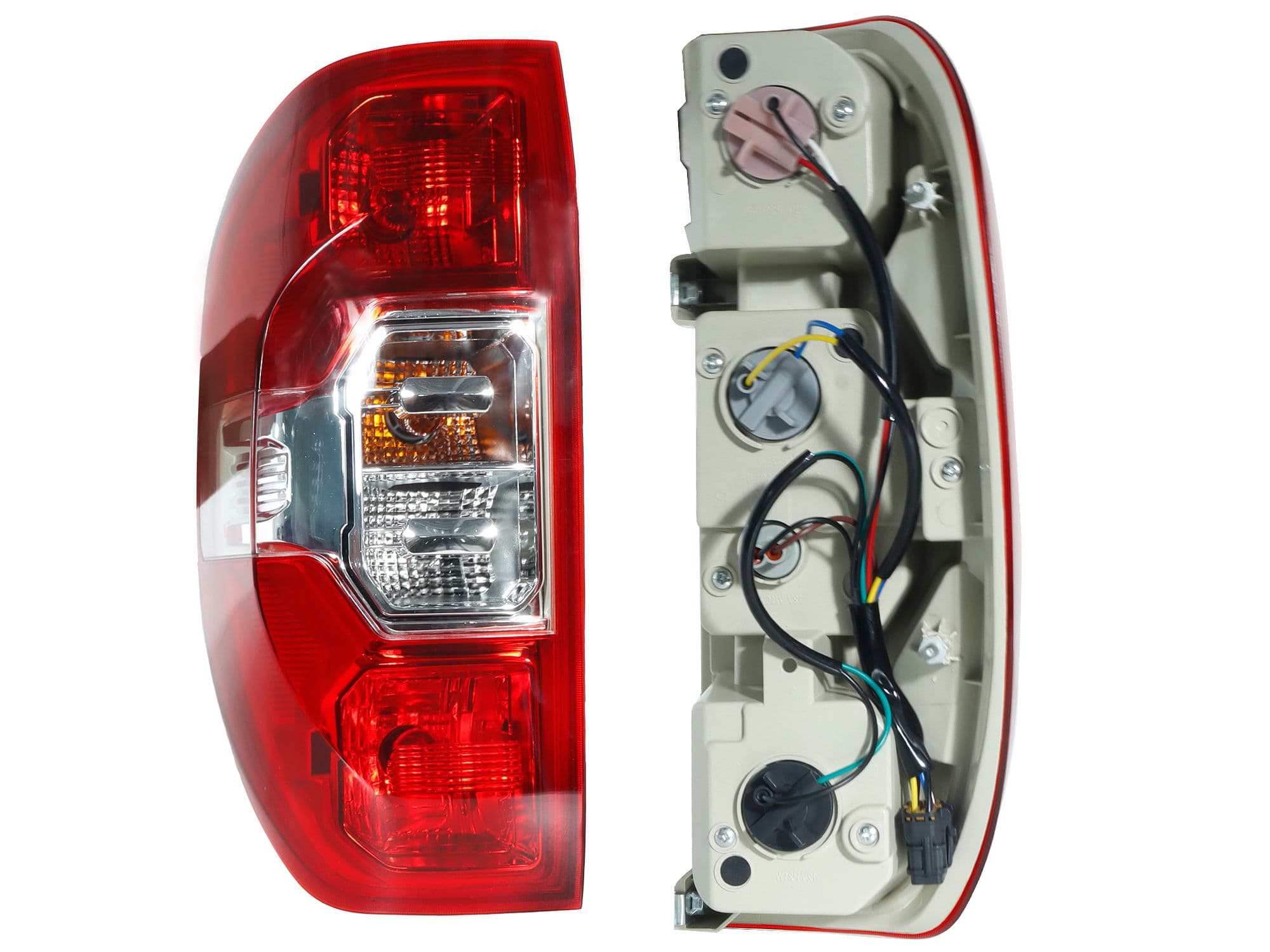 Calavera Izquierda Chevrolet S-10 MAX 2022-2026 Con Arnés Rojo Blanco