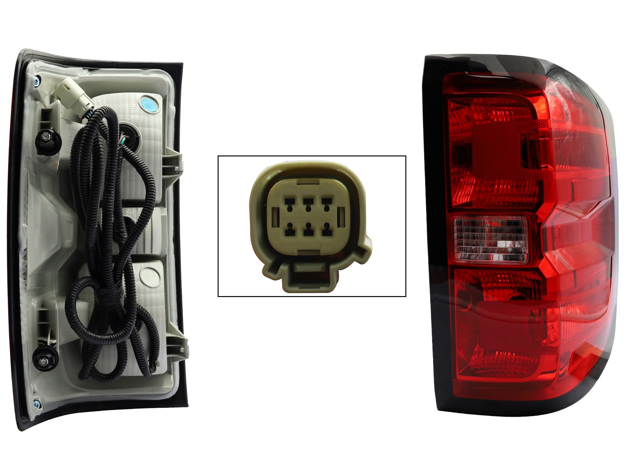 Calavera Derecha Chevrolet Silverado 1500/2500 2014-2018 Con Arnés Rojo Blanco