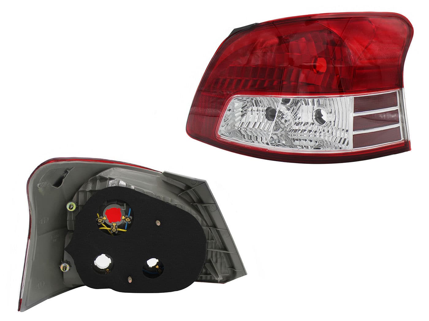 Calavera Derecha Toyota Yaris 4 Puertas 2006-2015 Sin Arnés Rojo Blanco