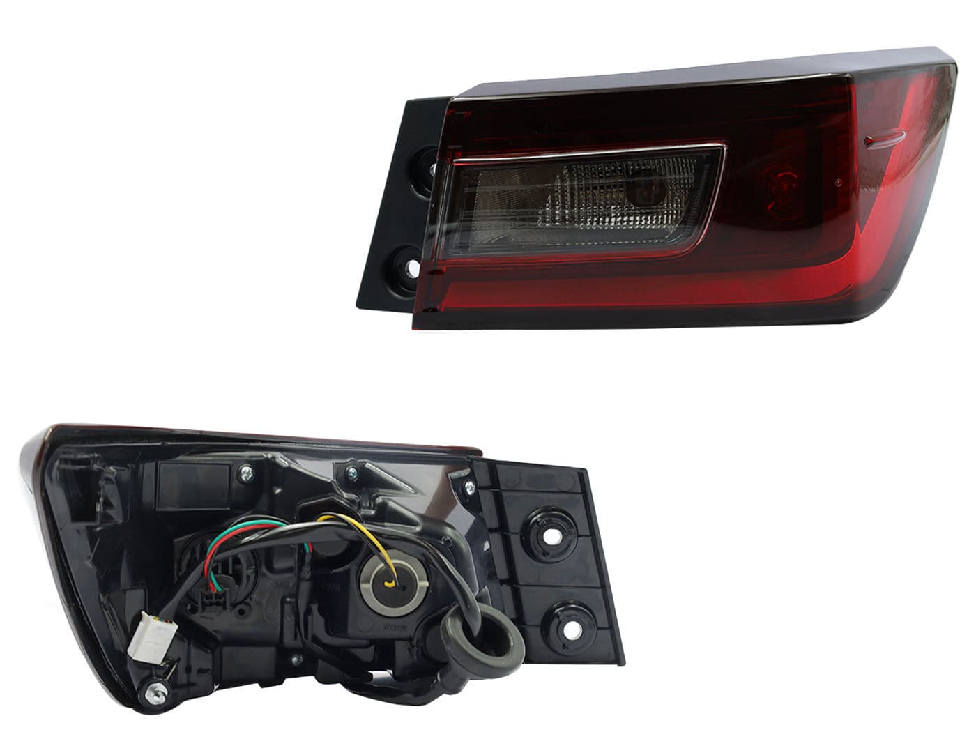 Calavera Derecha Exterior Toyota Yaris BASE 4 Puertas 2023-2026 Con Arnés Con Led Oscura Rojo Blanco