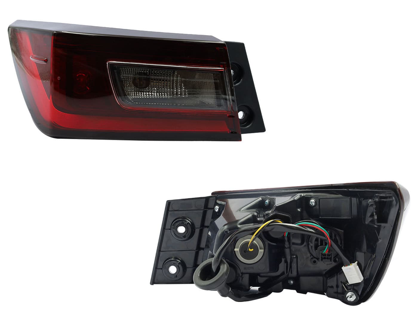 Calavera Izquierda Exterior Toyota Yaris BASE 4 Puertas 2023-2026 Con Arnés Con Led Oscura Rojo Blanco