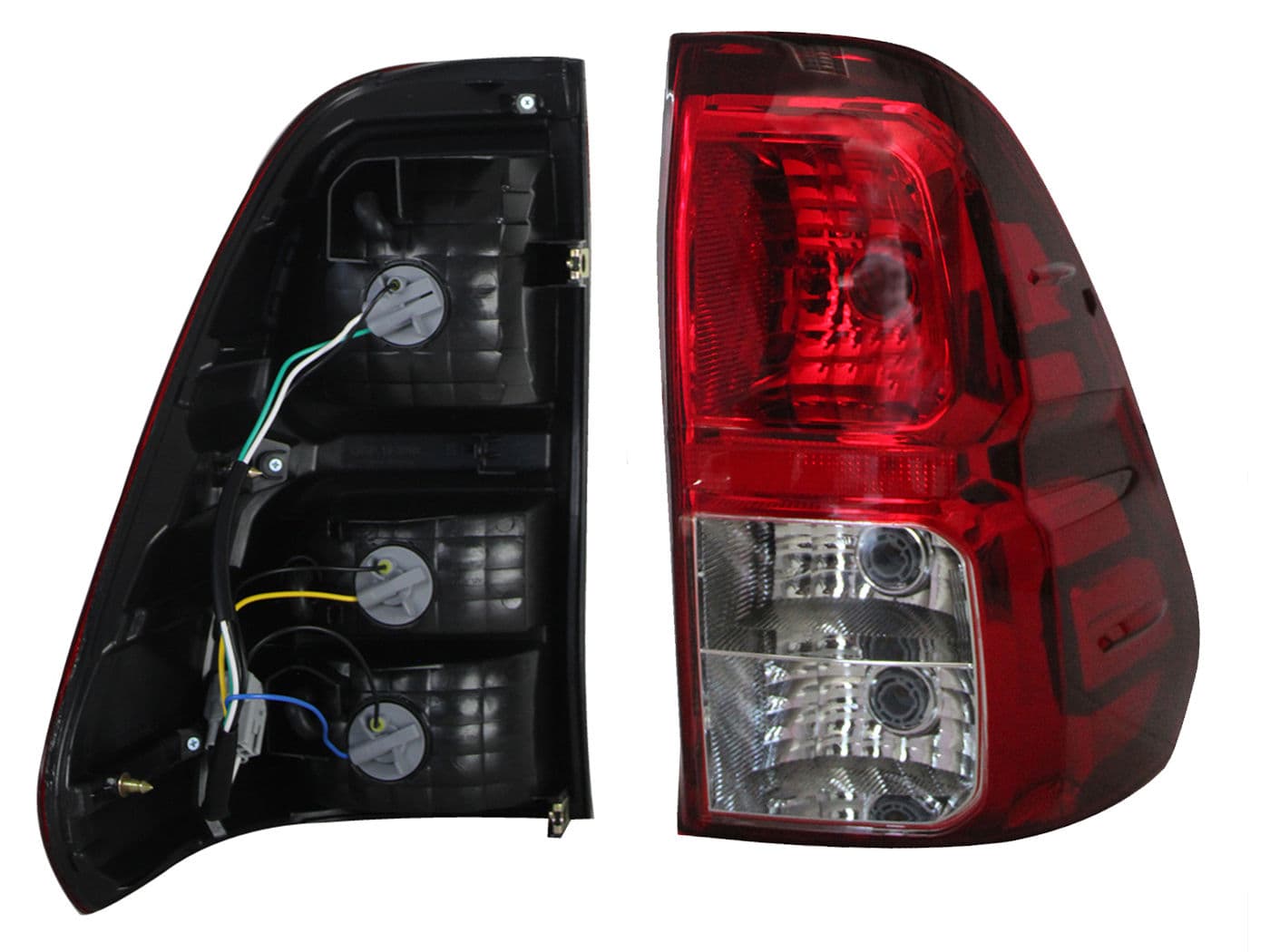 Calavera Derecha Toyota Hilux 2/4wd 2016-2025 Con Arnés Clara Rojo Blanco