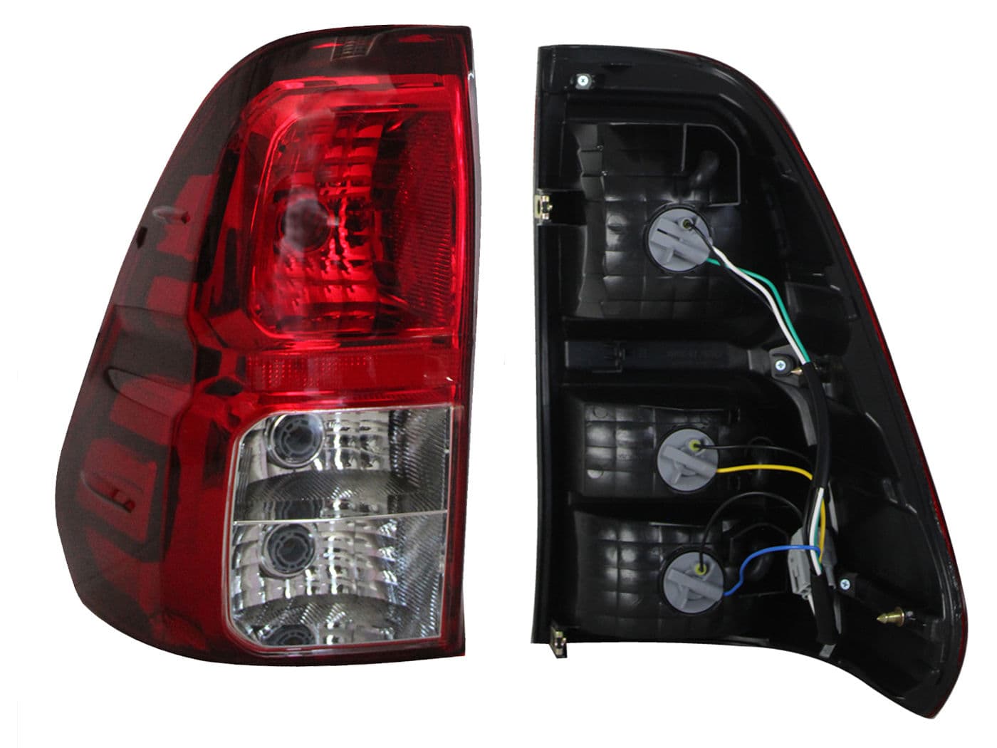 Calavera Izquierda Toyota Hilux 2/4wd 2016-2025 Con Arnés Clara Rojo Blanco