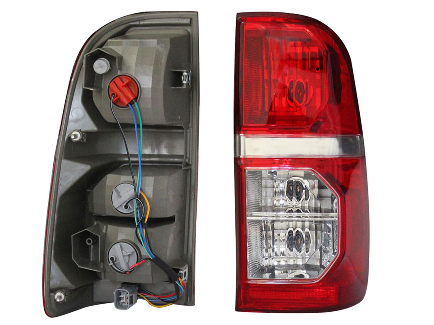 Calavera Derecha Toyota Hilux 2012-2015 Con Arnés Rojo Blanco