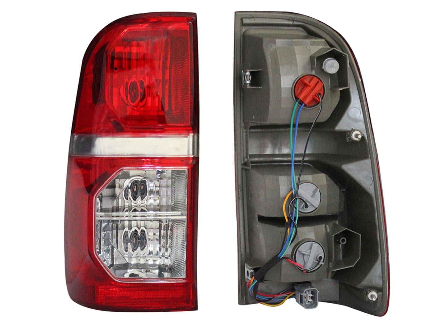 Calavera Izquierda Toyota Hilux 2012-2015 Con Arnés Rojo Blanco
