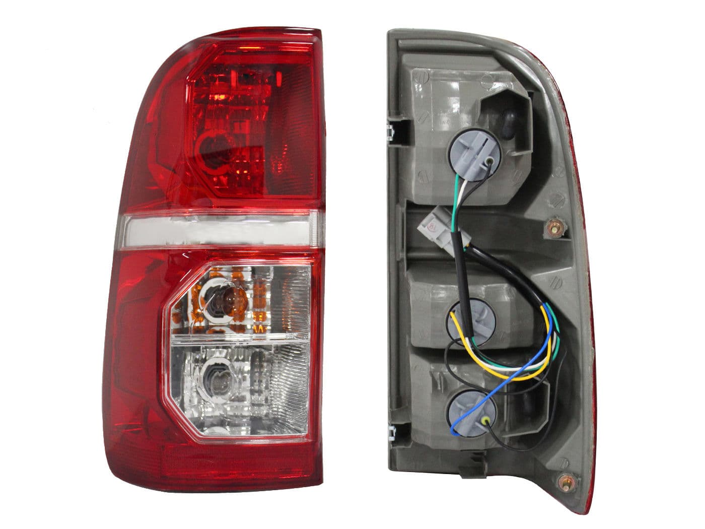 Calavera Izquierda Toyota Hilux 2012-2015 Con Arnés Rojo Blanco