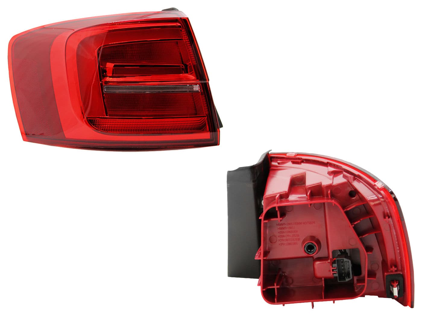 Calavera Izquierda Exterior Volkswagen Jetta A6 GLI 2015-2018 Sin Arnés Con Led Clara Rojo Blanco