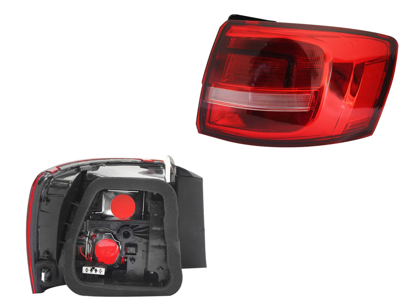 Calavera Derecha Exterior Volkswagen Jetta A6 Bicentenario 2015-2018 Sin Arnés Clara Rojo Blanco