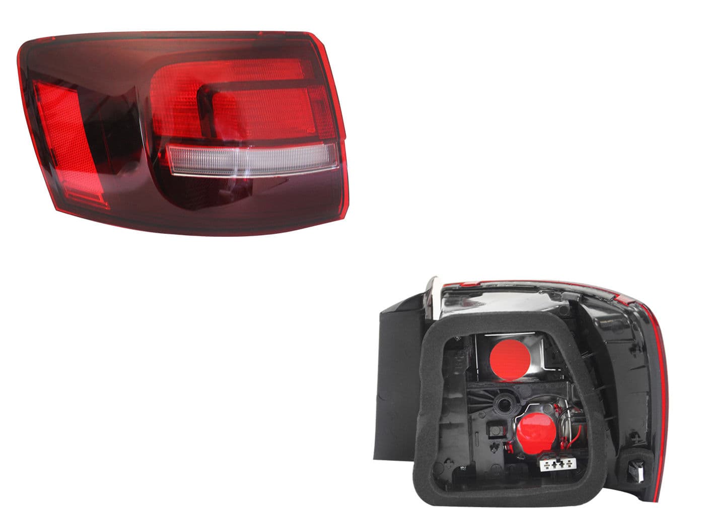 Calavera Izquierda Exterior Volkswagen Jetta A6 Bicentenario 2015-2018 Sin Arnés Oscura Rojo Blanco