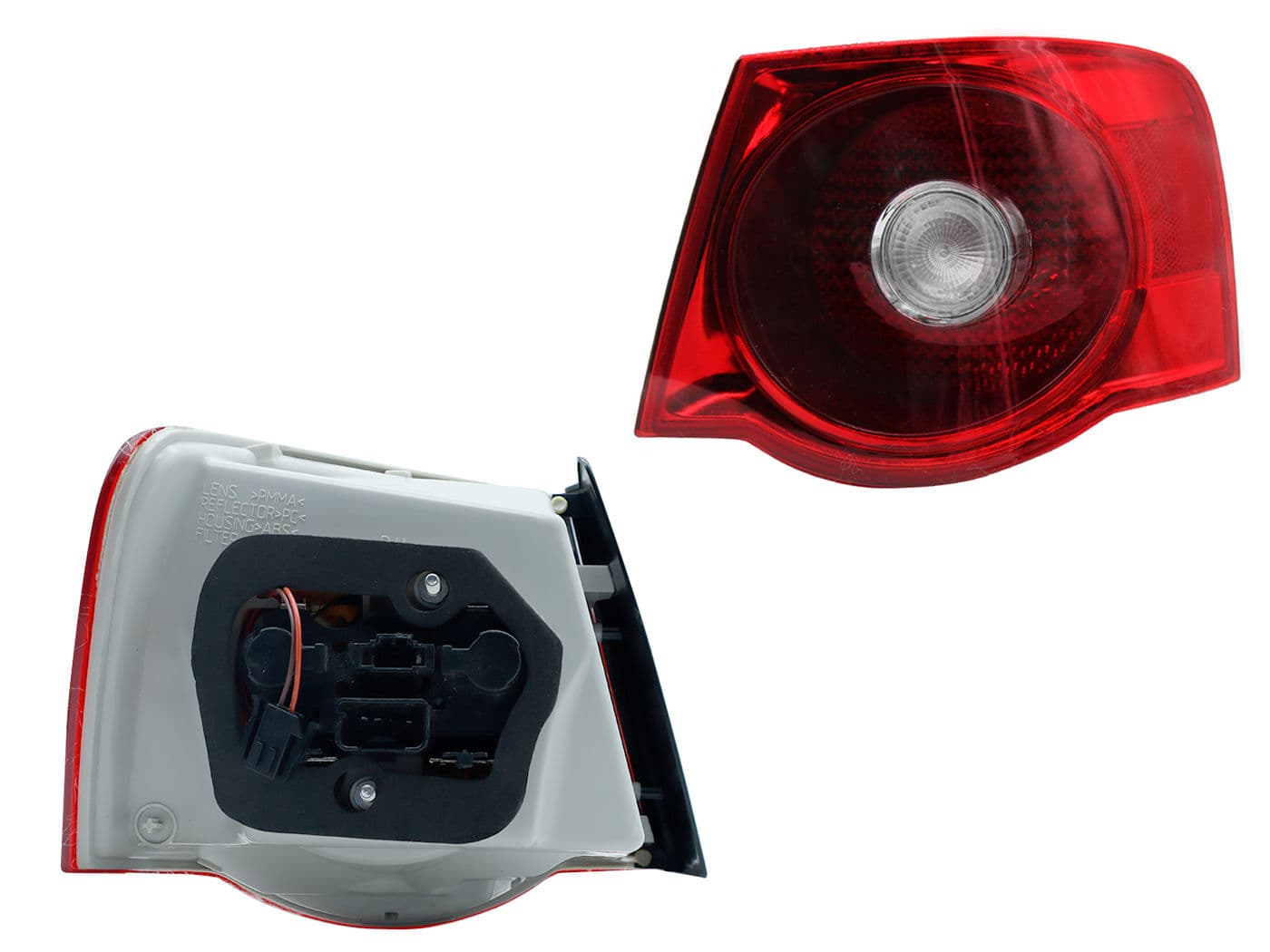 Calavera Derecha Exterior Volkswagen BORA 2006-2010 Con Arnés Rojo Blanco