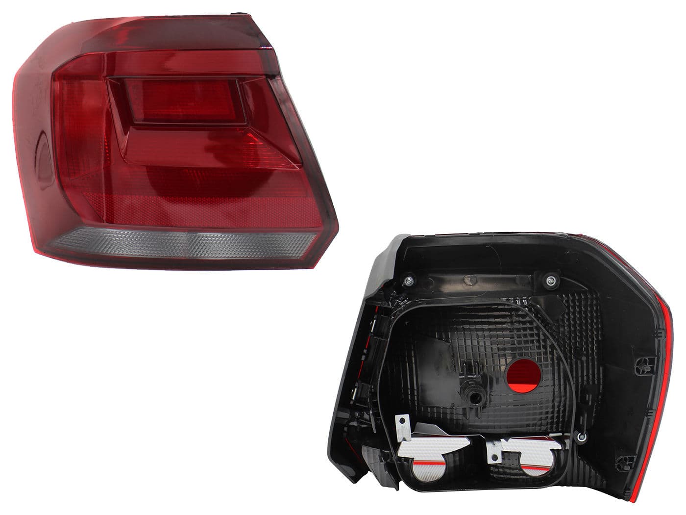 Calavera Izquierda Volkswagen GOL 5 Puertas 2017-2021 Sin Arnés Oscura Rojo Blanco