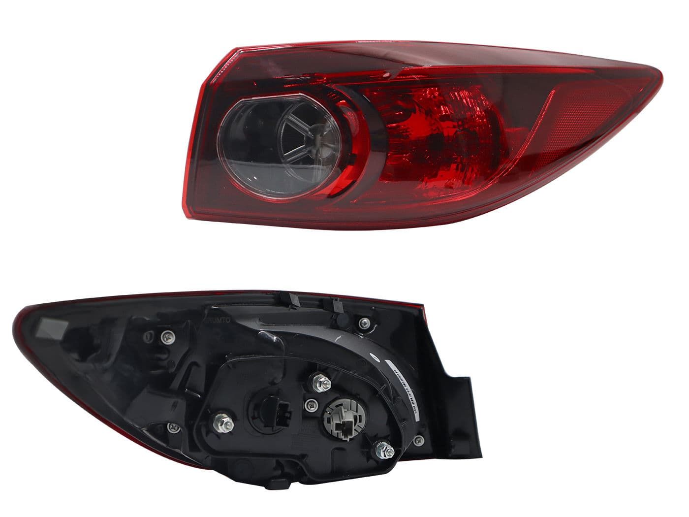 Calavera Derecha Exterior Mazda Mazda 3 4 Puertas 2014-2018 Sin Arnés Clara Rojo Blanco