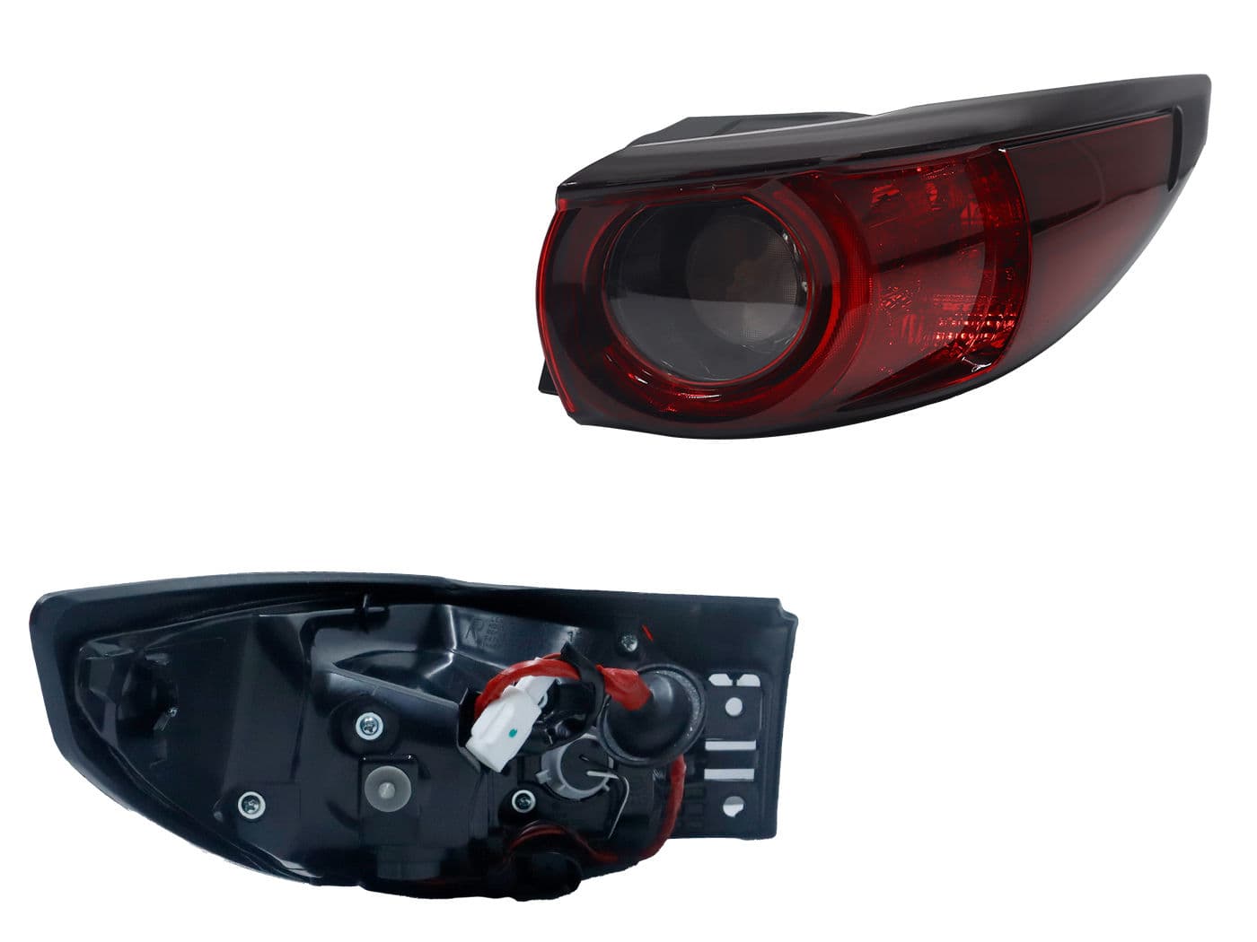 Calavera Derecha Exterior Mazda CX-5 2018-2021 Con Arnés Oscura Rojo Blanco