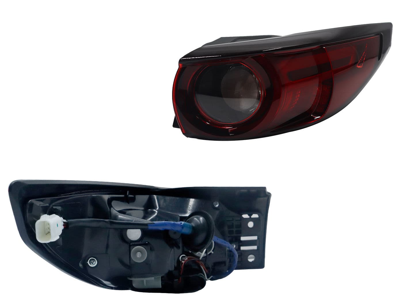 Calavera Derecha Exterior Mazda CX-5 2018-2021 Con Arnés Con Led Oscura Rojo Blanco