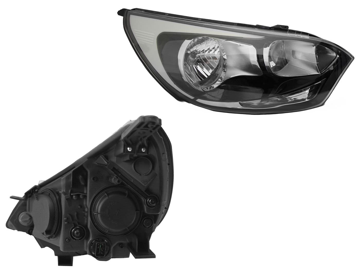 Faro Derecho Kia RIO 5 Puertas 2016-2017 Sin Motor Fondo Cromado