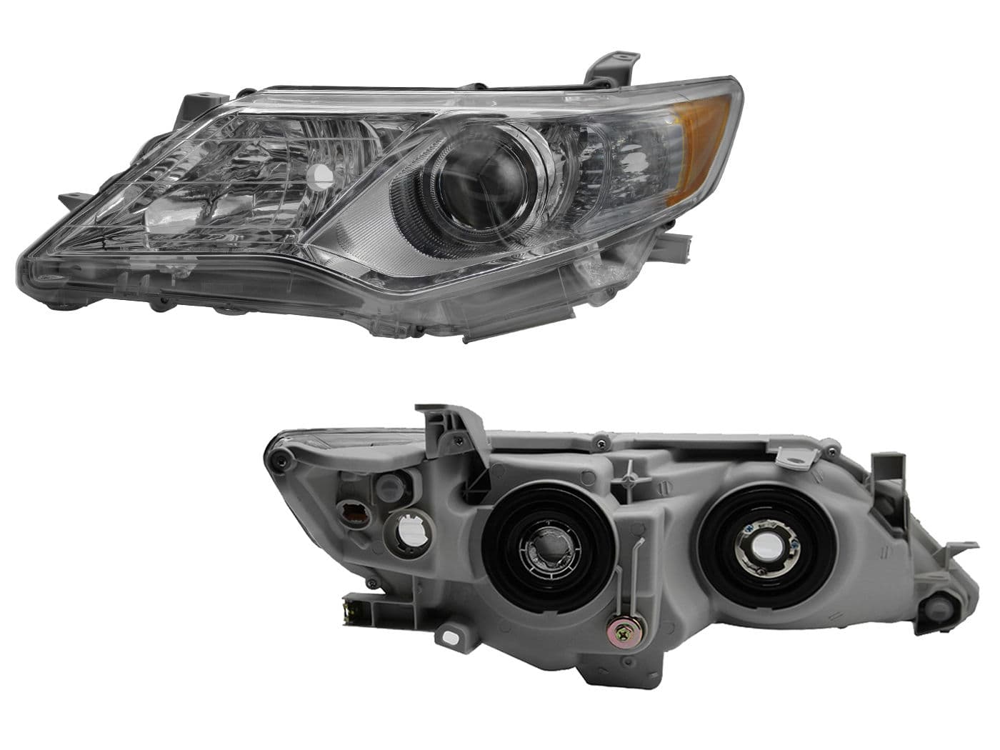 Faro Izquierdo Toyota CAMRY 2012-2014 Con Lupa Con Mica Ámbar Fondo Cromado