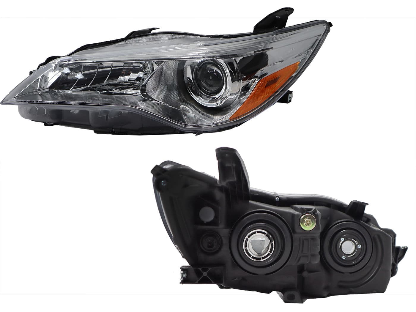 Faro Izquierdo Toyota CAMRY 2015-2017 Con Lupa Con Mica Ámbar Fondo Cromado
