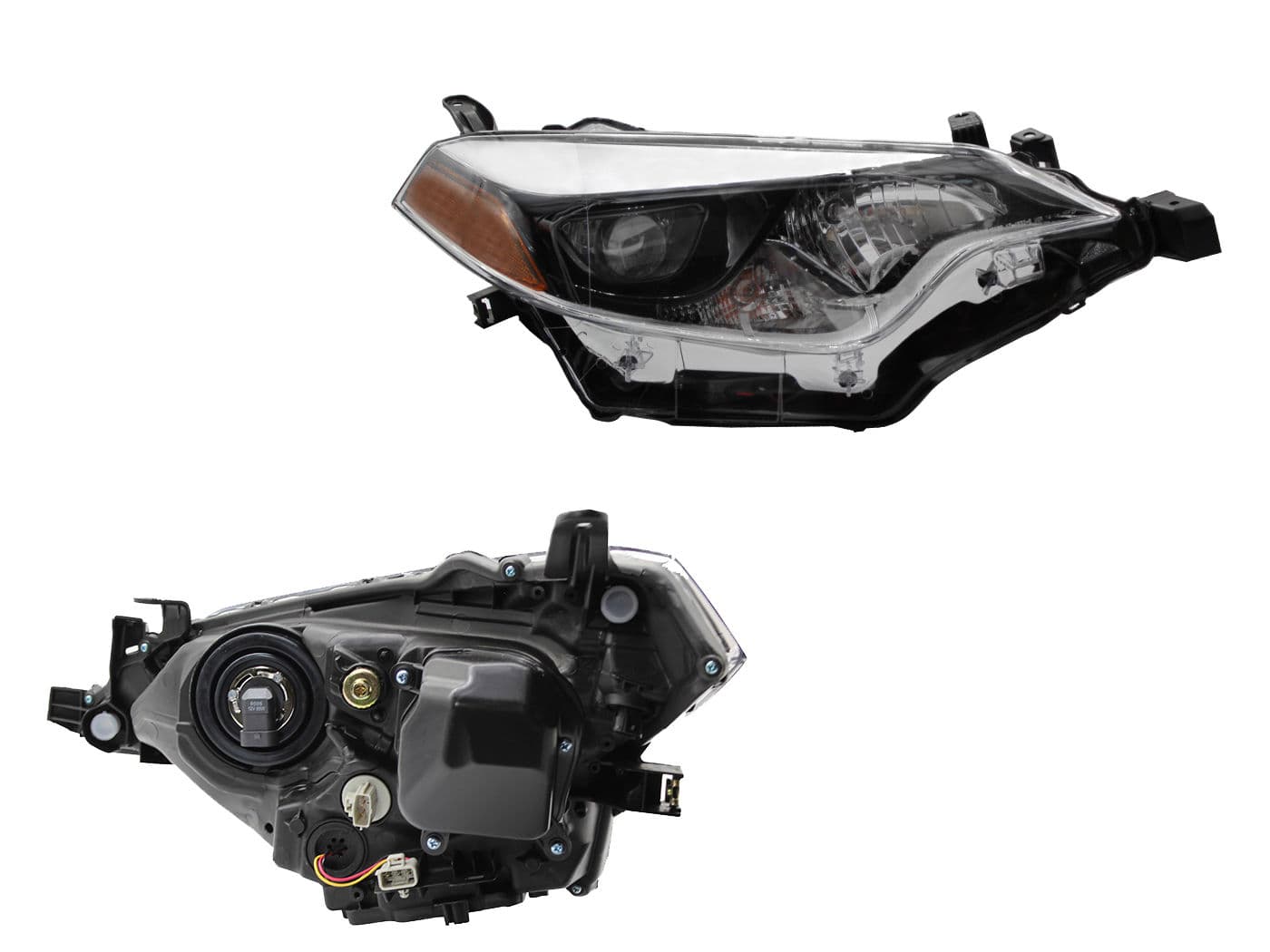 Faro Derecho Toyota COROLLA 2014-2016 Con Lupa Con Led Con Mica Ámbar